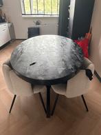 Ronde Eettafel met 4 Stoelen, Huis en Inrichting, Tafels | Eettafels, Gebruikt, 100 tot 150 cm, Rond, Ophalen of Verzenden