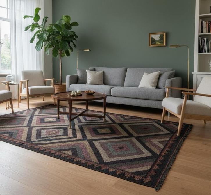 Kelim Kleed vloerkleed tapijt kelims kilim 170x240cm wol, Huis en Inrichting, Stoffering | Tapijten en Kleden, Zo goed als nieuw