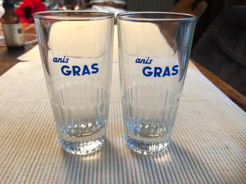 t.k.Anis Gras 2x glas pastis ZELDZAAM beschikbaar voor biedingen