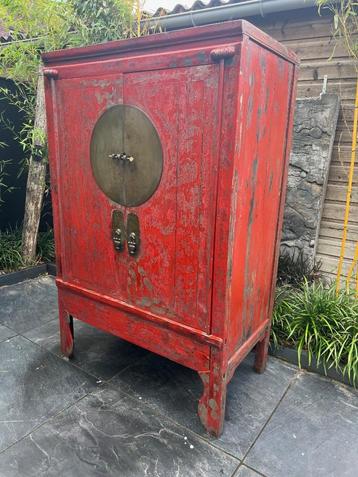 Chinese bruidskast oud vintage kast Chinees aziatisch rood 