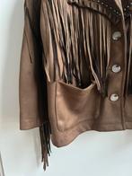 GOLD AND SILVER suedine jasje met franjes bruin mt TU, Parijs, Nieuw, Ophalen of Verzenden, Jasje