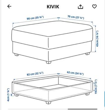 Ikea Kivik 2 zits bank met voetenbank - afbeelding 6