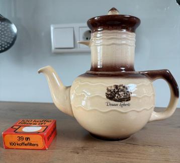  Retro Douwe Egberts Koffiepot jaren 50 met Filterhouder beschikbaar voor biedingen
