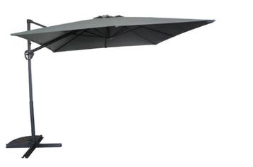 Zweefparasol Borneo 3x3meter vierkant, antraciet, kantelbaar beschikbaar voor biedingen