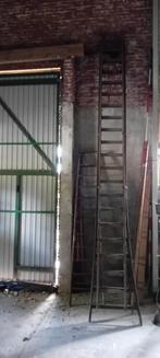 oude houten uitschuifladder, Doe-het-zelf en Verbouw, Ladders en Trappen, Ophalen, Gebruikt, Ladder, 4 meter of meer
