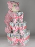 Luiertaart meisje beer felix roze, Ophalen of Verzenden, Nieuw, Kraamcadeau