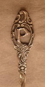 Oud verzilverd letter lepeltje - Letter P, Ophalen of Verzenden