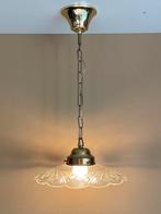 Plafond- hanglamp van geslepen helder glas, Ophalen of Verzenden, Gebruikt, Glas, Minder dan 50 cm