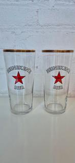 Vintage Heineken's Bier glazen / H.B.M., Ophalen of Verzenden, Zo goed als nieuw, Glas of Glazen, Heineken