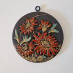 vintage ronde keramieke tegel wandtegel Ruscha stijl, Ophalen of Verzenden, Huis en Inrichting