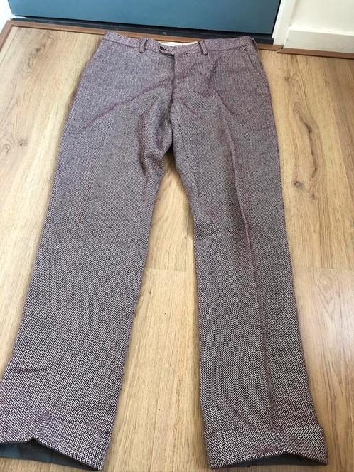 Suitsupply larusmiani tweed broek bruinrood soho 54, Kleding | Heren, Broeken en Pantalons, Zo goed als nieuw, Maat 52/54 (L)