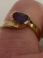 Geel gouden ring amathist 750, Sieraden, Tassen en Uiterlijk, Antieke sieraden, Verzenden, Goud, Ring