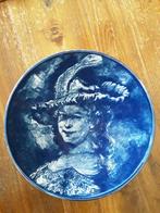 Delfts Blauw wandbord Saskia vrouw van Rembrandt, Ophalen of Verzenden