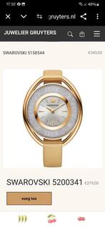 Swarovski Dames horloge, Leer, Staal, Polshorloge, Zo goed als nieuw