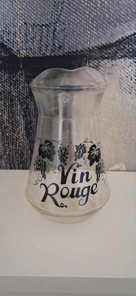 Vintage Vin Rouge Wijnkan, Antiek en Kunst, Antiek | Glas en Kristal, Ophalen of Verzenden