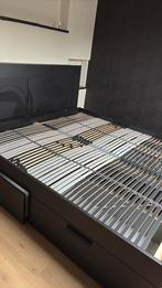 Ikea brimnes bed, Huis en Inrichting, Slaapkamer | Bedden, Ophalen, Bruin, Tweepersoons, Zo goed als nieuw
