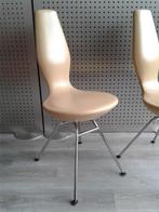 Set van 2x Variér (Stokke) Date (Crème/Leder), Heel Mooi!, Huis en Inrichting, Stoelen, Metaal, Twee, Ophalen of Verzenden, Zo goed als nieuw