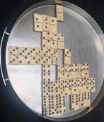 34 st. antieke dominostenen belegd met dikke plak been, Ophalen of Verzenden