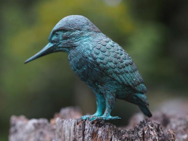 IJSVOGEL / bronzen beeld / 10 cm hoog, Tuin en Terras, Tuinbeelden, Nieuw, Dierenbeeld, Ophalen of Verzenden