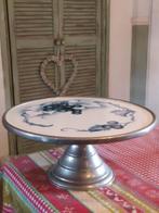 Art deco taart plateau op Chrome voet  / keramiek, Antiek en Kunst, Ophalen of Verzenden