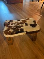 Antiek Voetenkrukje Hout/Leder/Koeienvel, Ophalen of Verzenden