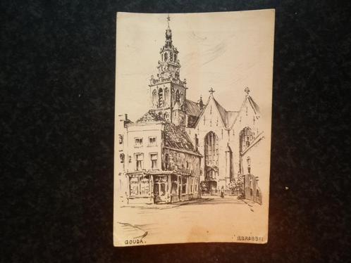 GOUDA  Pentekening B. Brobbel A, Verzamelen, Ansichtkaarten | Nederland, Zuid-Holland, Voor 1920, Verzenden
