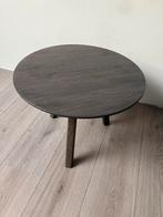 Massief bruin/grijs eiken bijzettafel. 50x37,5, Ophalen, Minder dan 45 cm, Minder dan 55 cm, Gebruikt