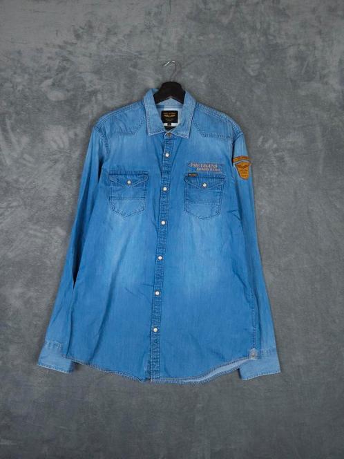 PME Legend Overhemd XL Blauw Denim Pall Mall Blouse, Kleding | Heren, Overhemden, Zo goed als nieuw, Halswijdte 43/44 (XL), Blauw