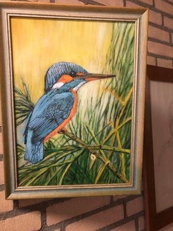 IJsvogel schilderij op linnen beschikbaar voor biedingen
