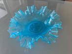 Jugendstil turquoise pressglass schaal van omstreeks 1900, Ophalen