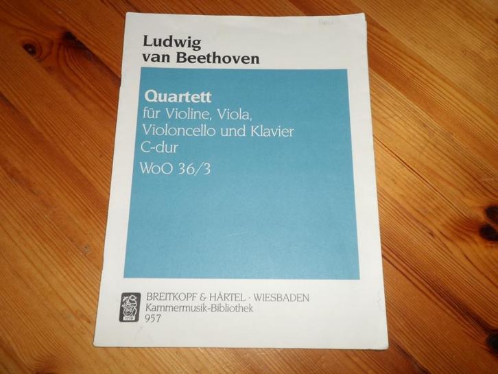 Beethoven - quartetten, Muziek en Instrumenten, Bladmuziek, Gebruikt, Artiest of Componist, Klassiek, Piano, Cello, Viool of Altviool
