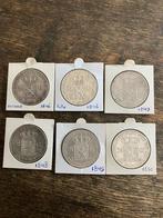 Zilveren rijksdaalders Willem 1846 tot 1850 6 stuks, Postzegels en Munten, Munten | Nederland, Zilver, 2½ gulden, Koning Willem II