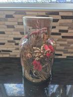 Droogbloemen in glazen vaas, Huis en Inrichting, Woonaccessoires | Stolpen, Ophalen of Verzenden