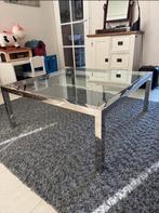 Glazen salontafel, rvs frame, Overige materialen, 50 tot 100 cm, Rvs frame, Vierkant