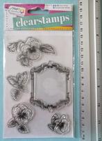 Transparante stempel met viooltjes, Hobby en Vrije tijd, Stempelen, Ophalen of Verzenden, Nieuw, Clearstamp