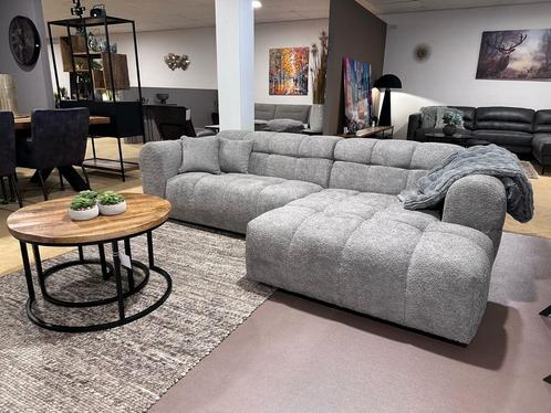 Hoekbank Lounge TEDDY Stof grijs 265 x 160 cm NIEUW, Huis en Inrichting, Banken | Bankstellen, Nieuw, Hoekbank, Vierpersoons of meer