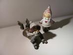 2 kerst poppetjes / winter decoratie beeldjes, Diversen, Kerst, Ophalen of Verzenden, Zo goed als nieuw
