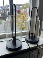 Set van 2 glazen tafellampen, Ophalen of Verzenden, Zo goed als nieuw, Glas, Minder dan 100 cm