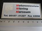 folie sticker motoren revisie Wiering marssum logo MWM, Verzamelen, Verzenden, Zo goed als nieuw, Bedrijf of Vereniging