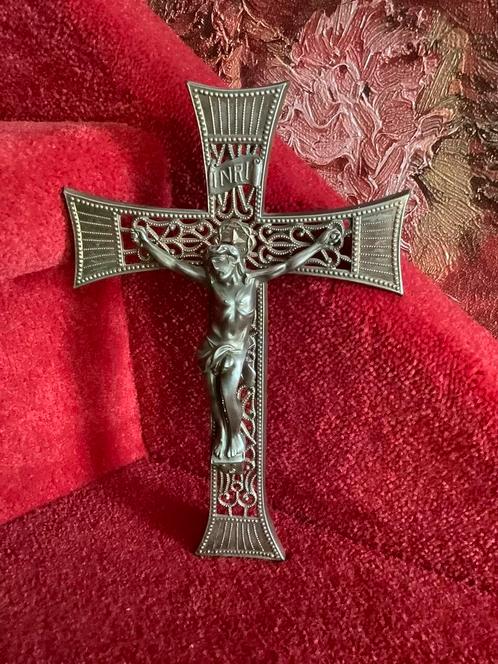 Religie ❤️ mooi oud rijkelijk bewerkt kruis crucifix corpus, Antiek en Kunst, Antiek | Religie, Ophalen of Verzenden