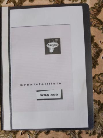 Welger WSA 450 Ersatzteilliste - Balenpers Onderdelen beschikbaar voor biedingen