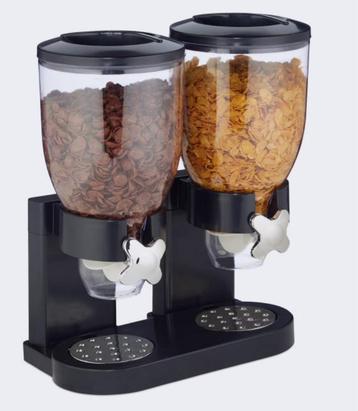 Cornflakes/ muesli dispenser zwart dubbel beschikbaar voor biedingen