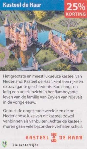 Kasteel de Haar 25% kortingsbon, Tickets en Kaartjes, Musea, Drie personen of meer, Kortingskaart