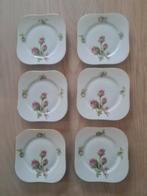 6 gebaksbordjes rozen, Hirschenreuth, Huis en Inrichting, Keuken | Servies, Ophalen of Verzenden, Porselein, Overige stijlen, Bord(en)
