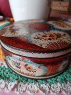 Vintage Blikken Doos met Bloemen, Antiek en Kunst, Antiek | Tin, Ophalen of Verzenden