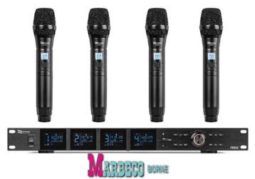 UHF Draadloze microfoonset, 4x 100-Kanaals, 4 Handmicrofoons beschikbaar voor biedingen