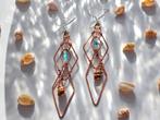 Geometric Whispers met amazoniet en een Nassa schelp., Overige materialen, Hangers, Nieuw, Ophalen of Verzenden