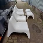 4 Ikea Vago stoelen en 2 voetenbanken, Tuin en Terras, Tuinstoelen, Kunststof, Gebruikt, Ophalen