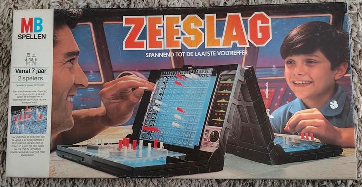 Vintage Zeeslag (1986) - MB Spellen, Hobby en Vrije tijd, Gezelschapsspellen | Bordspellen, Gebruikt, Een of twee spelers, Ophalen of Verzenden