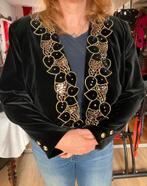 Fluweel chique complet/ jasje/ strakke rok en bustiere, Ophalen, Overige typen, Zwart, Maat 42/44 (L)